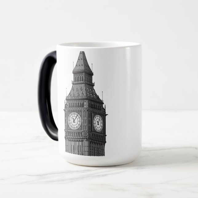 Caneca Mágica Big Ben Clock Tower Londres Inglaterra (Frente Esquerda)