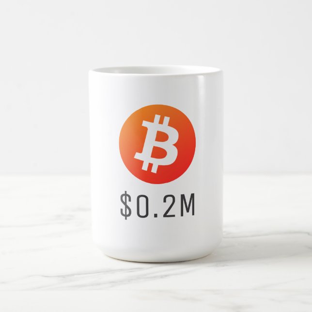 Caneca Mágica Bitmoney US$ 0,2 Mil (US$ 200.000) Um Milhão (Center)