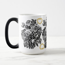 Caneca Mágica Black and white Rose Love Mug