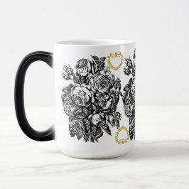 Caneca Mágica Black and white Rose Love Mug