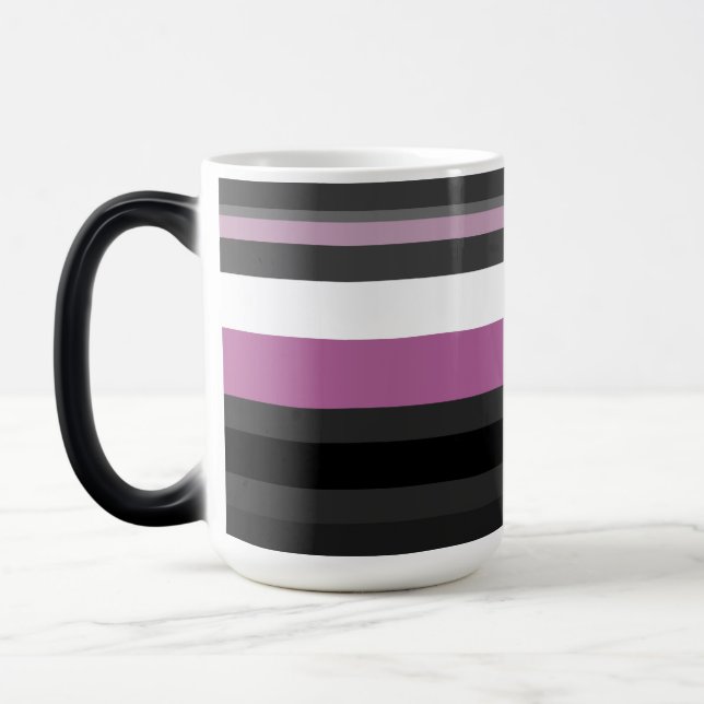 Caneca Mágica Black, Cinza e White Stripes (Esquerda)
