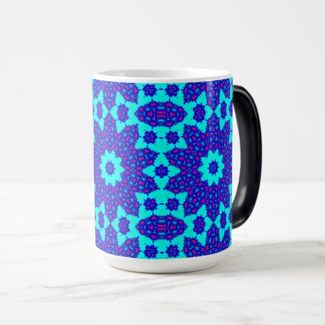 Caneca Mágica Blue kaleidoscope flourished (Frente Esquerda)