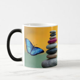 Caneca Mágica Blue Morpho Butterfly Monograma Name Letter