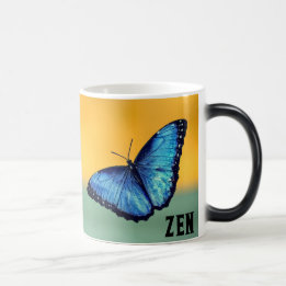 Caneca Mágica Blue Morpho Butterfly Monograma Name Letter