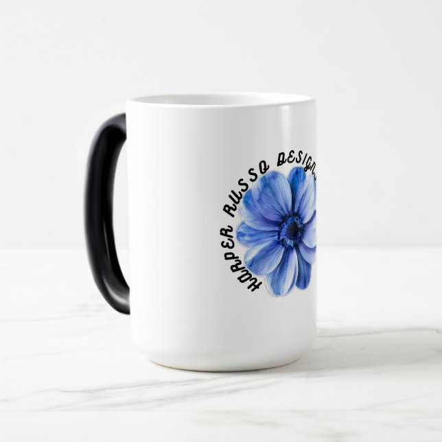 Caneca Mágica Blue Serenity Flower Art (Frente Esquerda)