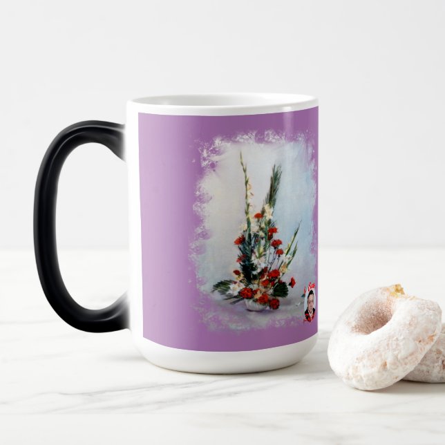 Caneca Mágica Bodegón de Flores (Com Donut)