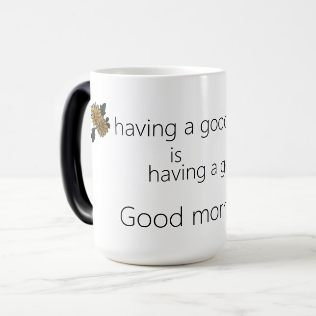 Caneca Mágica Bom dia! Mug de dois tons, 15 oz (Frente Esquerda)