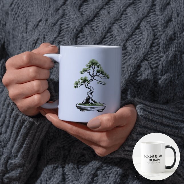 Caneca Mágica Bonsai is My Therapy funny quote for bonsai lovers (Criador carregado)