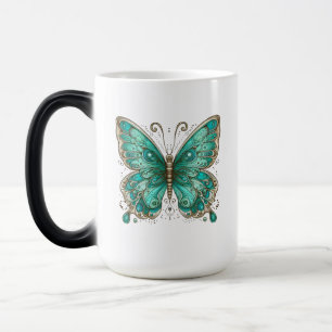 Caneca Mágica Borboleta de Turquesa Elegante Grande Morphing