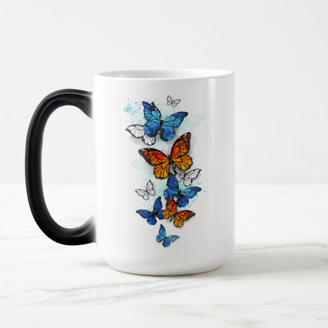Caneca Mágica Borboletas voadoras Morpho e Monarca (Esquerda)