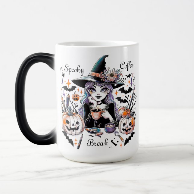 Caneca Mágica Bruxa de Halloween de Café Spooky (Esquerda)