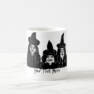 Caneca Mágica bruxas negras engraçadas assustadoras design de ha