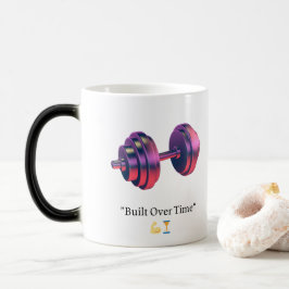 Caneca Mágica Built Over Time Motivational Dumbbell Coffee Mug –