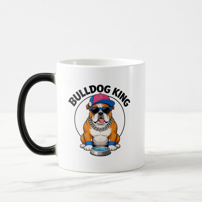 Caneca Mágica Bulldog King Cool Sunglasses Design (Esquerda)