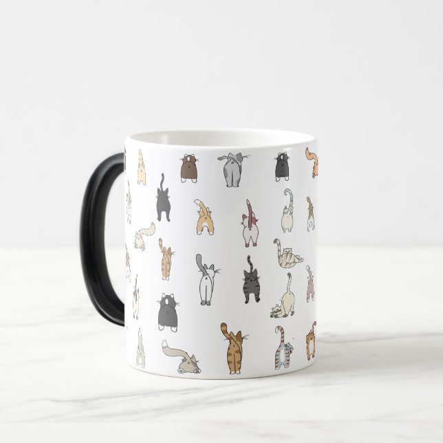 Caneca Mágica Bumbuns De Gato, Senhora De Gato Louca, Bumbuns De (Frente Esquerda)