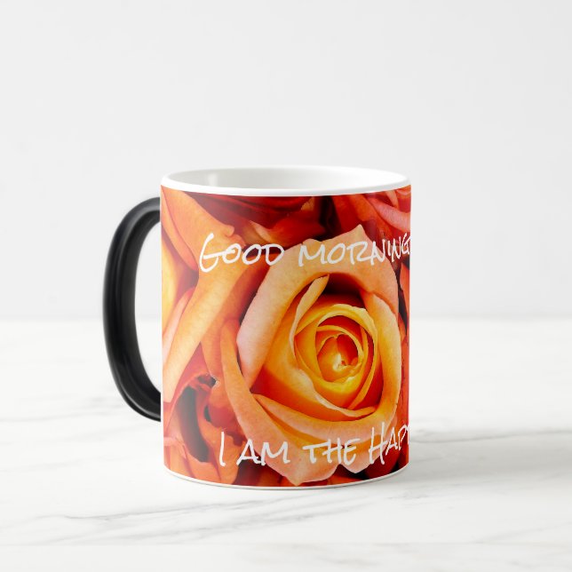 Caneca Mágica Buquê Rosa laranja (Frente Esquerda)