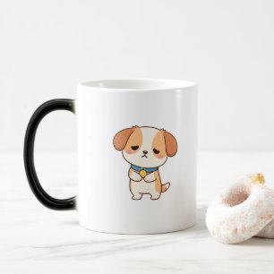 Caneca Mágica Cachorrinho Fofo Triste Kawaii Cartoon Minimalista