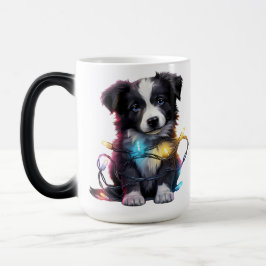 CANECA MÁGICA CACHORRO DE COLLIE FRONTEIRIÇA DE NATAL ADORÁVEL
