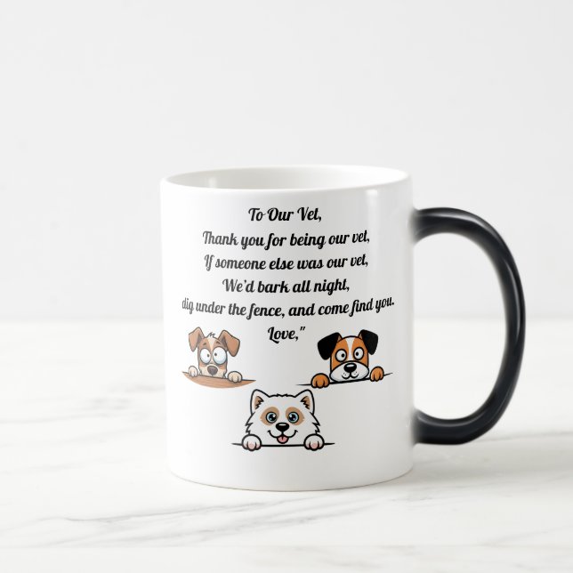 Caneca Mágica Cachorro Engraçado Cachorro - Presente para Vet ou (Direita)