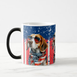Caneca Mágica Cachorro Patriótico EUA Design