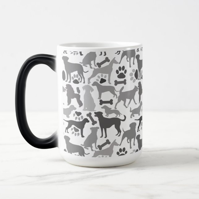 Caneca Mágica Cães e patas 03.b Padrão branco BG (Esquerda)