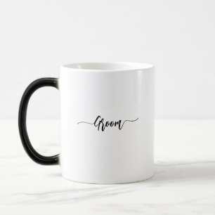 Caneca Mágica Café de Casamento Nome do Noivo Roteiro Minimalist