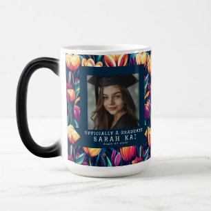 Caneca Mágica Café de Flor de Tulipa Colorida para Graduado