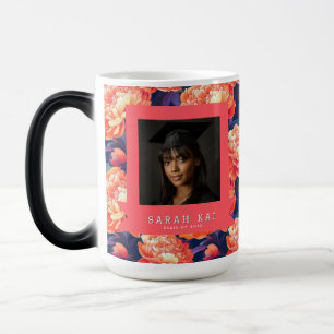 Caneca Mágica Café de Graduado com Impressão Única de Peônias