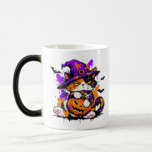 Caneca Mágica Café de Halloween de Gata Bruxa