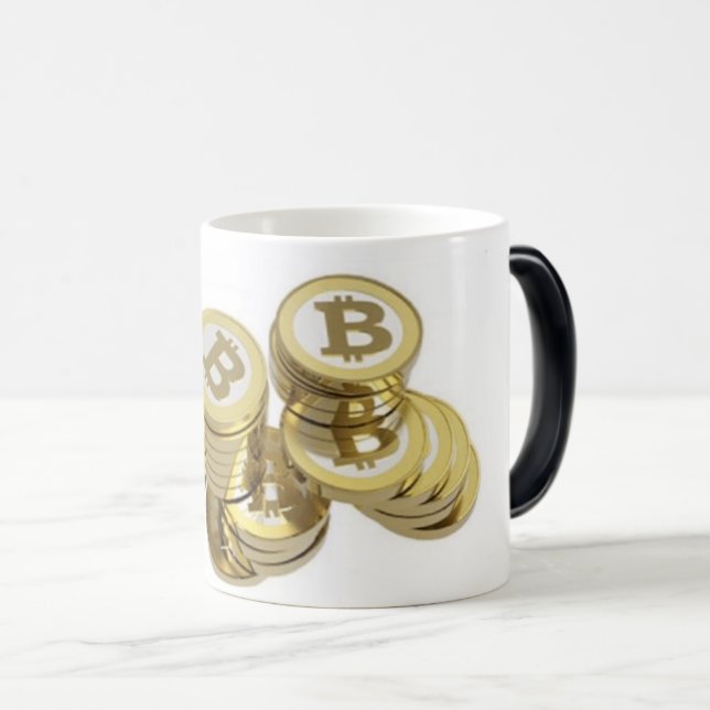 Caneca Mágica Café Dourado Morphing Muphing Cryptocurrency Morph (Frente Esquerda)