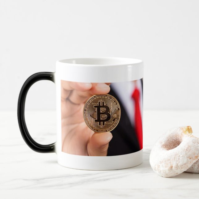Caneca Mágica Café Dourado Morphing Muphing Cryptocurrency Morph (Com Donut)