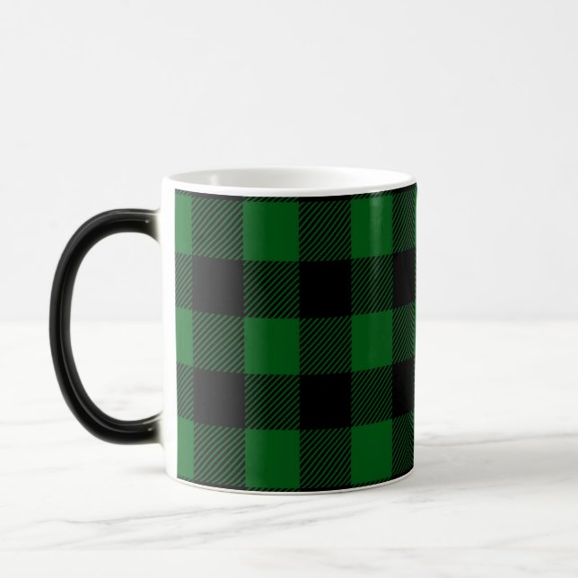 Caneca Mágica Café Negro Verde Xadrez Buffalo (Esquerda)