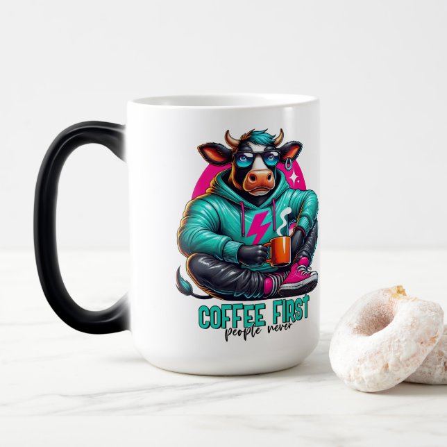Caneca Mágica Café Primeiro  (Com Donut)