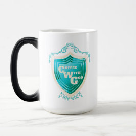 Caneca Mágica Café Teal com Design de Deus Morph Mug