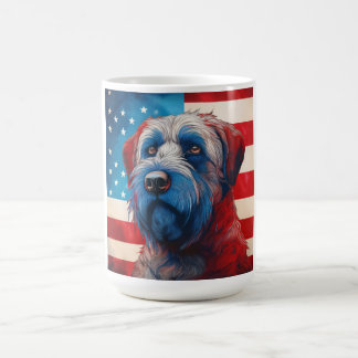 Caneca Mágica Cairn Terrier Patriótico Bandeira Americana