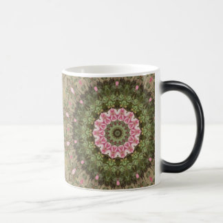 Caneca Mágica Caleidoscópio étnico floral de Boho, Brown verde