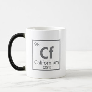 Caneca Mágica Califórnia - Mesa periódica da ciência da Califórn