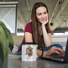 Caneca Mágica Camelo de Natal, personalizável