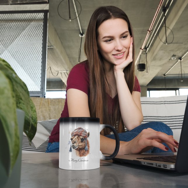 Caneca Mágica Camelo de Natal, personalizável (Criador carregado)