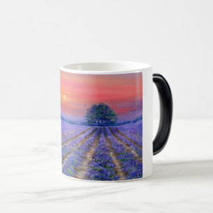 Caneca Mágica Campos de lavanda no Sunset