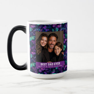 Caneca Mágica Camuflagem de Borboleta Moderna Flor Foto Feliz Pa
