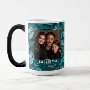 Caneca Mágica Camuflagem de Borboleta Retro Flor Pai Aniversário
