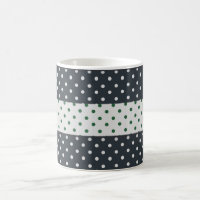 Caneta com padrão de bolinhas verde e branco