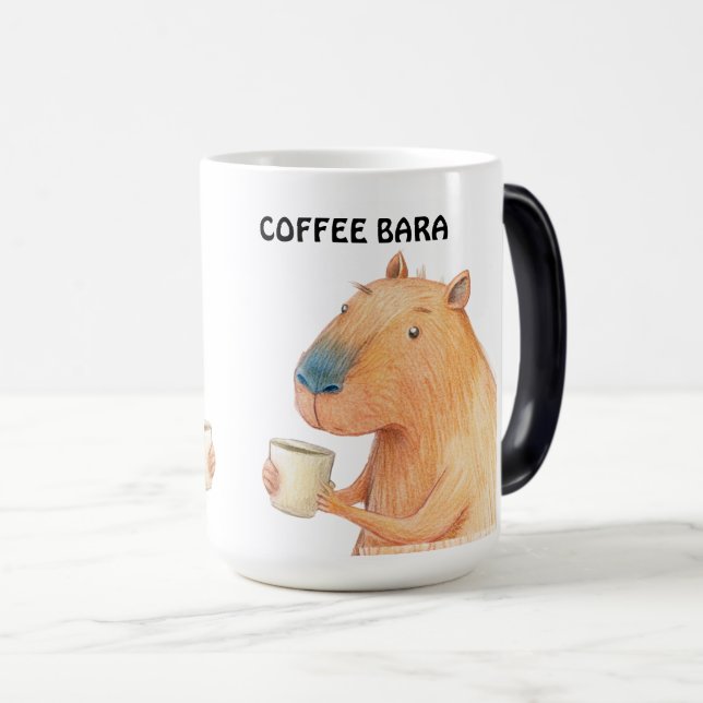 CANECA MÁGICA CAPYBARA E CAFÉ AMANTES MUG (Frente Esquerda)