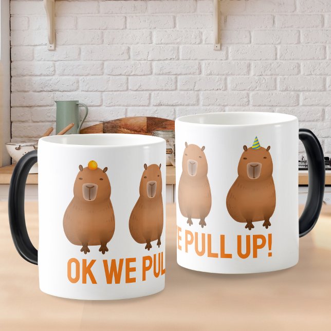 Caneca Mágica Capybara Meme "Ok, Vamos Puxar!" (Capybara: "Ok we pull up!")