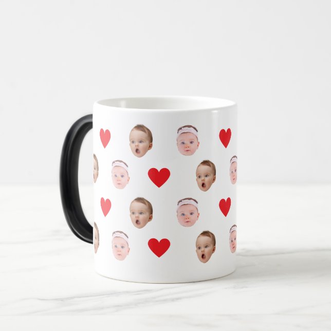 Caneca Mágica Cara Mug, Foto Personalizada, Presente De Bebê (Frente Esquerda)