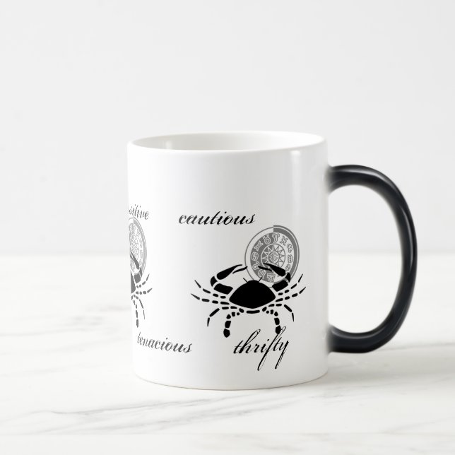 Caneca Mágica Caranguejo Cancer personalizável traços do estilo  (Direita)