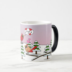 Caneca Mágica Cardinhos de Norte Vermelho Bonito Adoram Paisagem