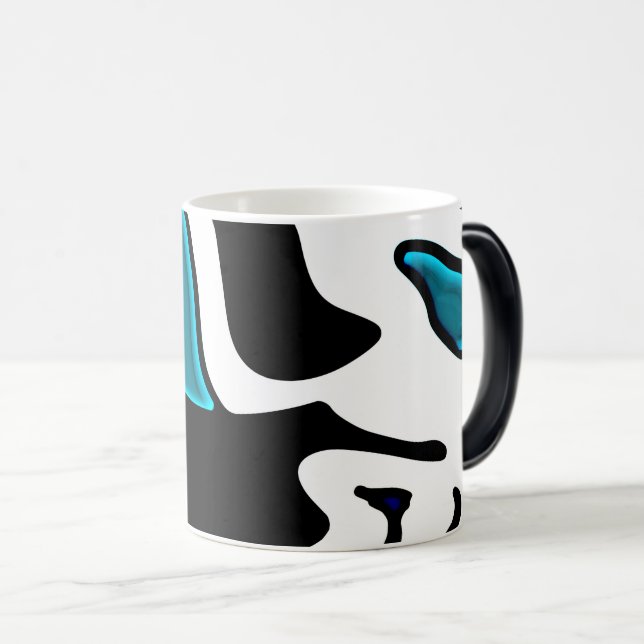 Caneca Mágica Carga de Profundidade: Abstrato Preto, Branco e Az (Frente Esquerda)