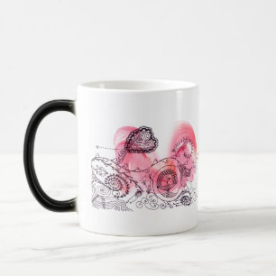 Caneca Mágica Carros de corrida de fantasia de namorados Pinks e